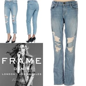 FRAME Le Garcon Distressed Lucielle Boyfriend Jeans EUC